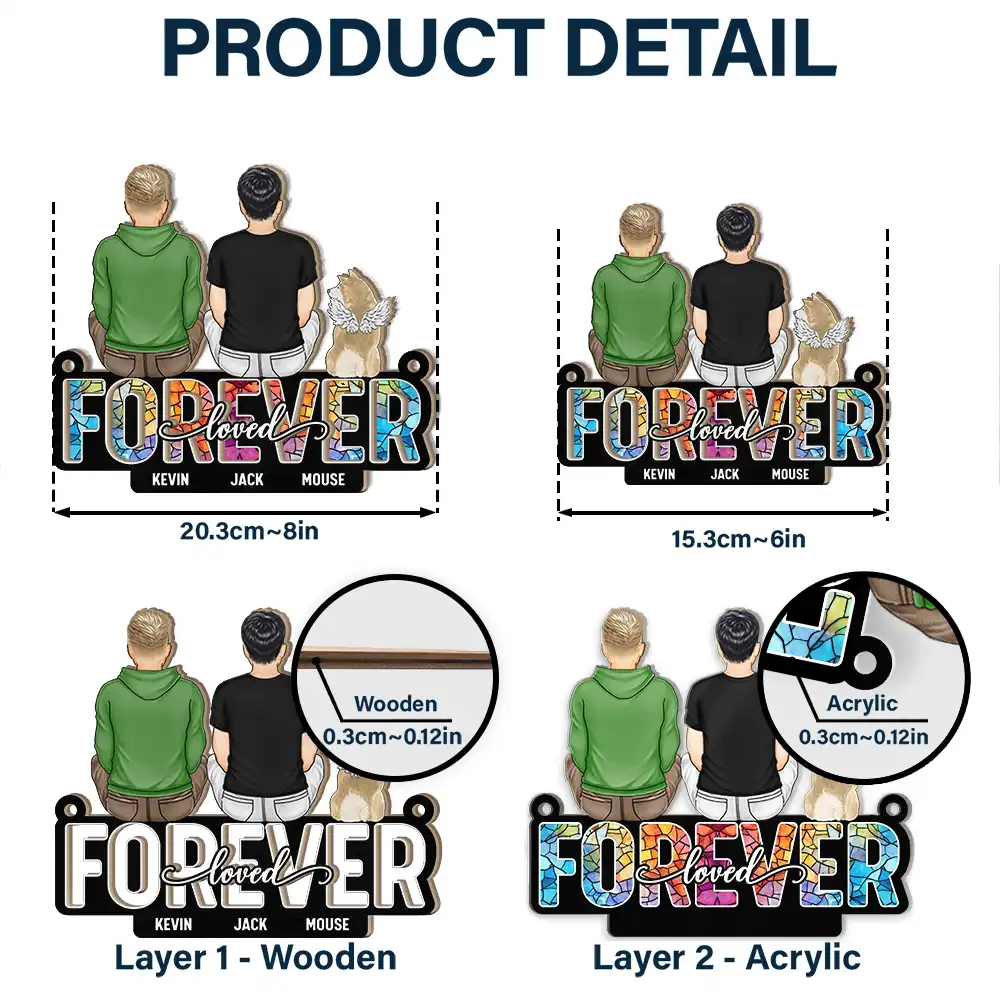Memorial Pet Forever Loved - Personalized Window Hanging Suncatcher Ornament - Image 5