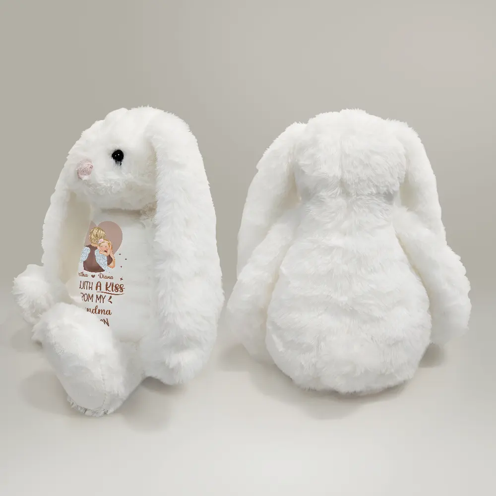 Memorial Sent With A Kiss From My Great Grandma In Heaven - Personalized Soft Toy Bunny - Image 4