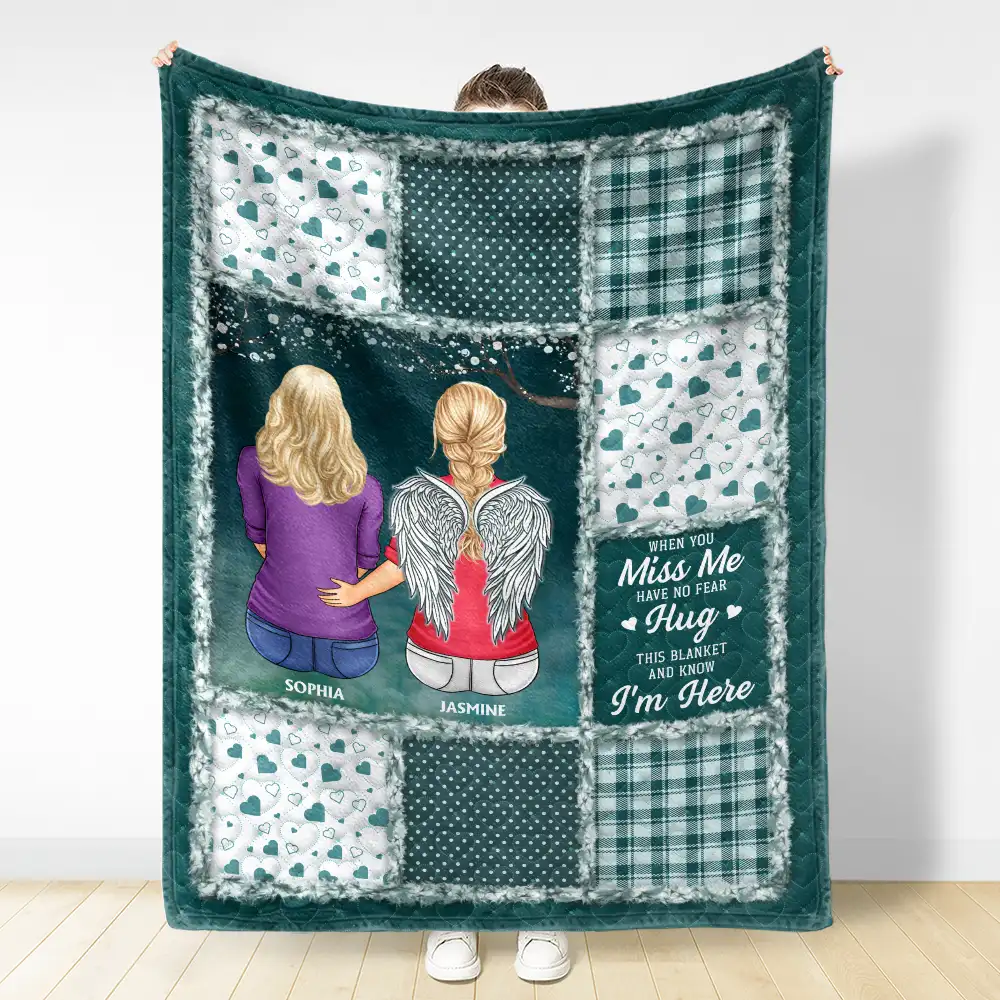 Memorial When You Really Miss Me Hug This Blanket Tight - Personalized Fleece Blanket, Sherpa Blanket - Image 3