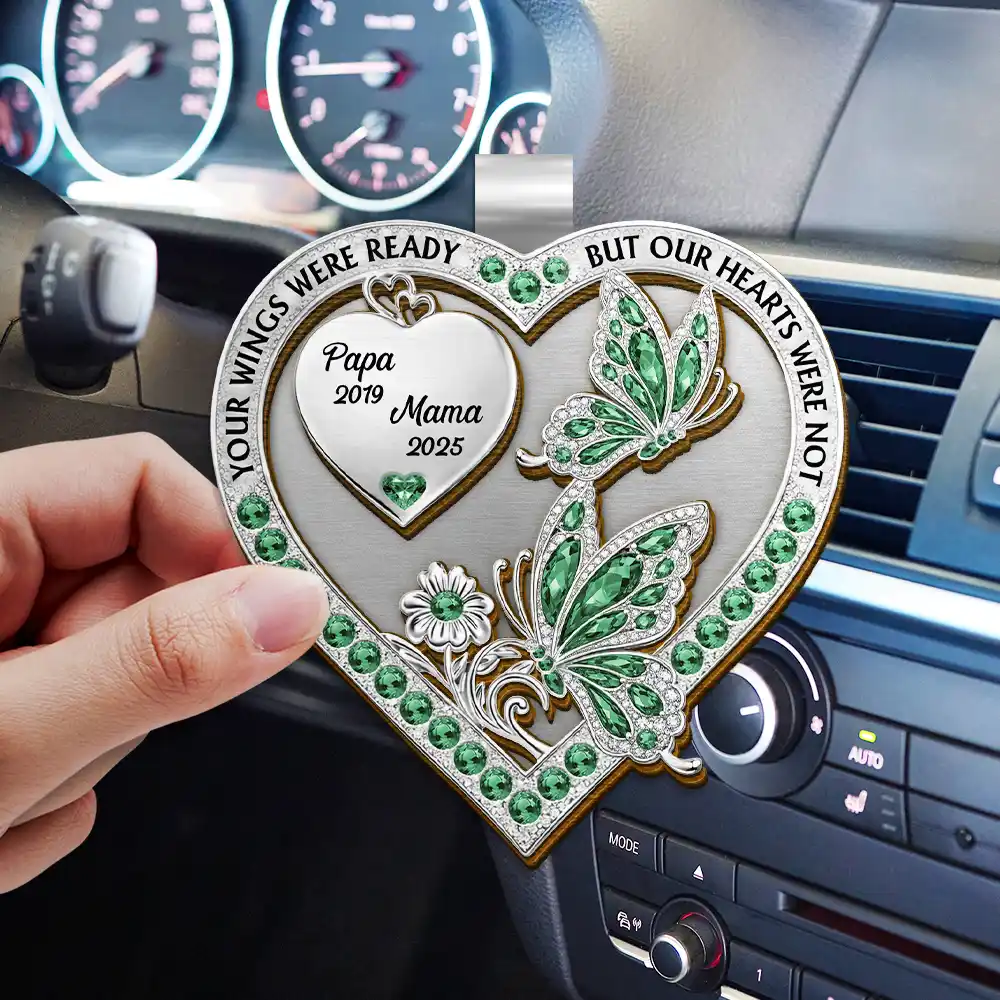 Memorial Your Wings Were Ready 3D Effect - Personalized Custom Shaped Car Visor Clip - Image 3