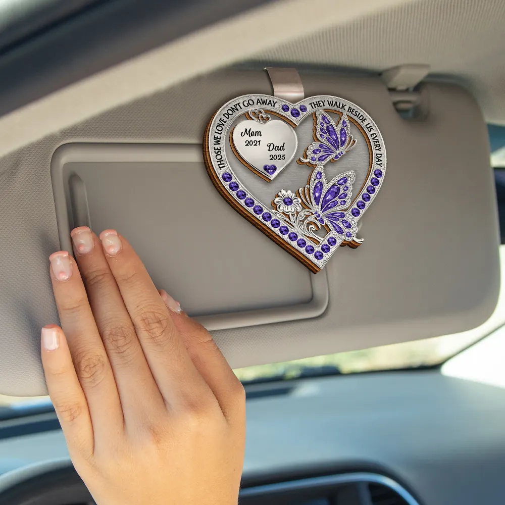 Memorial Your Wings Were Ready 3D Effect - Personalized Custom Shaped Car Visor Clip - Image 4