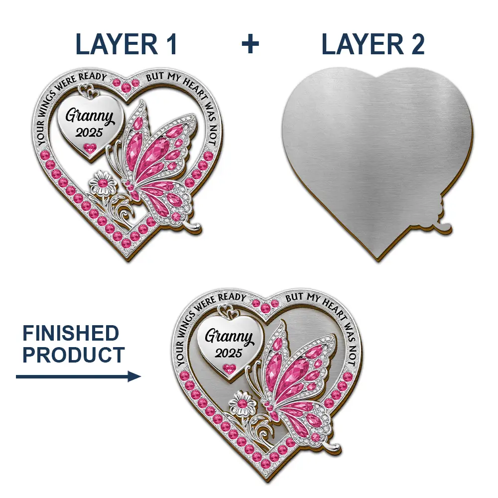 Memorial Your Wings Were Ready 3D Effect - Personalized Custom Shaped Car Visor Clip - Image 5