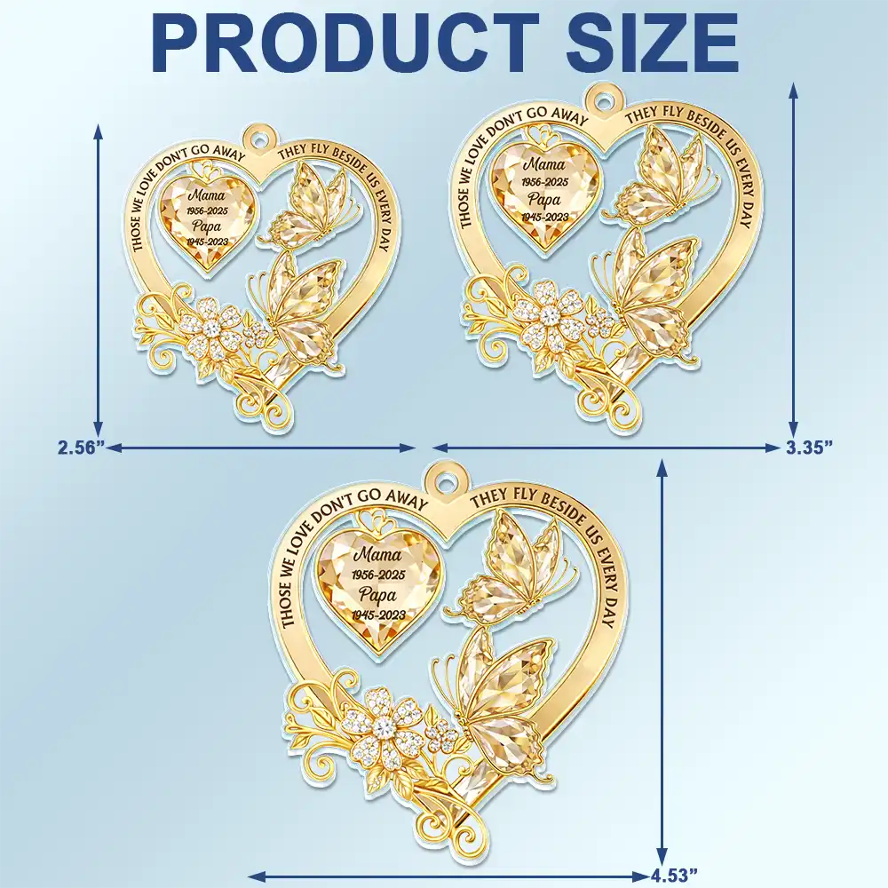 Memorial Your Wings Were Ready Diamond 3D Effect - Personalized Acrylic Car Hanger - Image 4