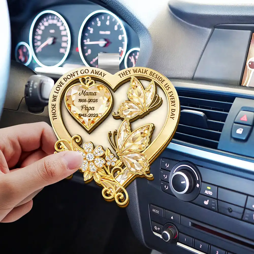 Memorial Your Wings Were Ready Diamond 3D Effect - Personalized Custom Shaped Car Visor Clip - Image 3