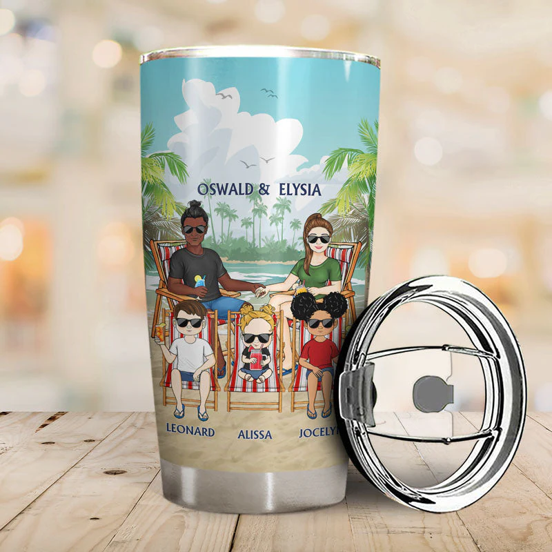 Memories Made At The Beach Last A Lifetime - Gift For Family - Personalized Custom Tumbler - Image 2