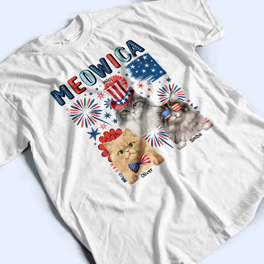 Meowica Independence Day - Personalized T Shirt - Image 3