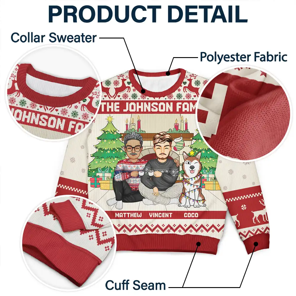 Merry Christmas Family - Personalized Unisex Ugly Sweater - Image 6