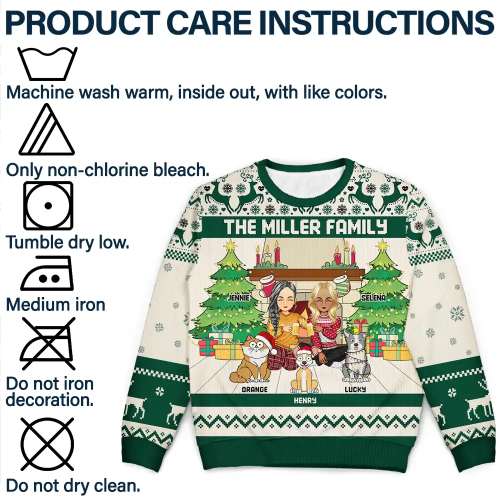 Merry Christmas Family - Personalized Unisex Ugly Sweater - Image 7