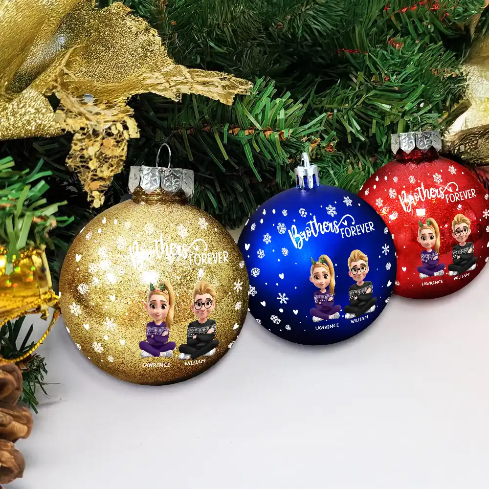 Merry Christmas My Besties - Personalized Ball Ornament - Image 4
