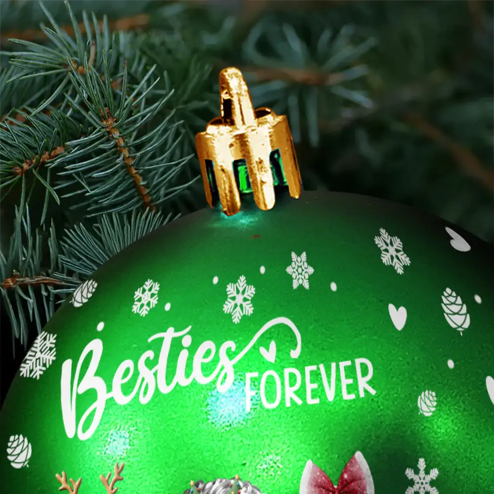 Merry Christmas My Besties - Personalized Ball Ornament - Image 5