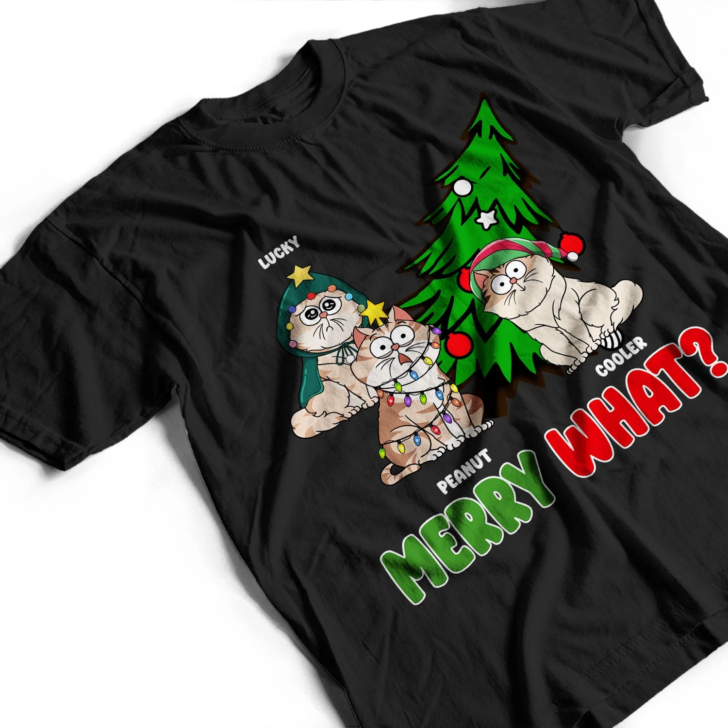 Merry What Funny Cartoon Cats - Christmas Gift For Cat Lovers - Personalized Sweatshirt - Image 3