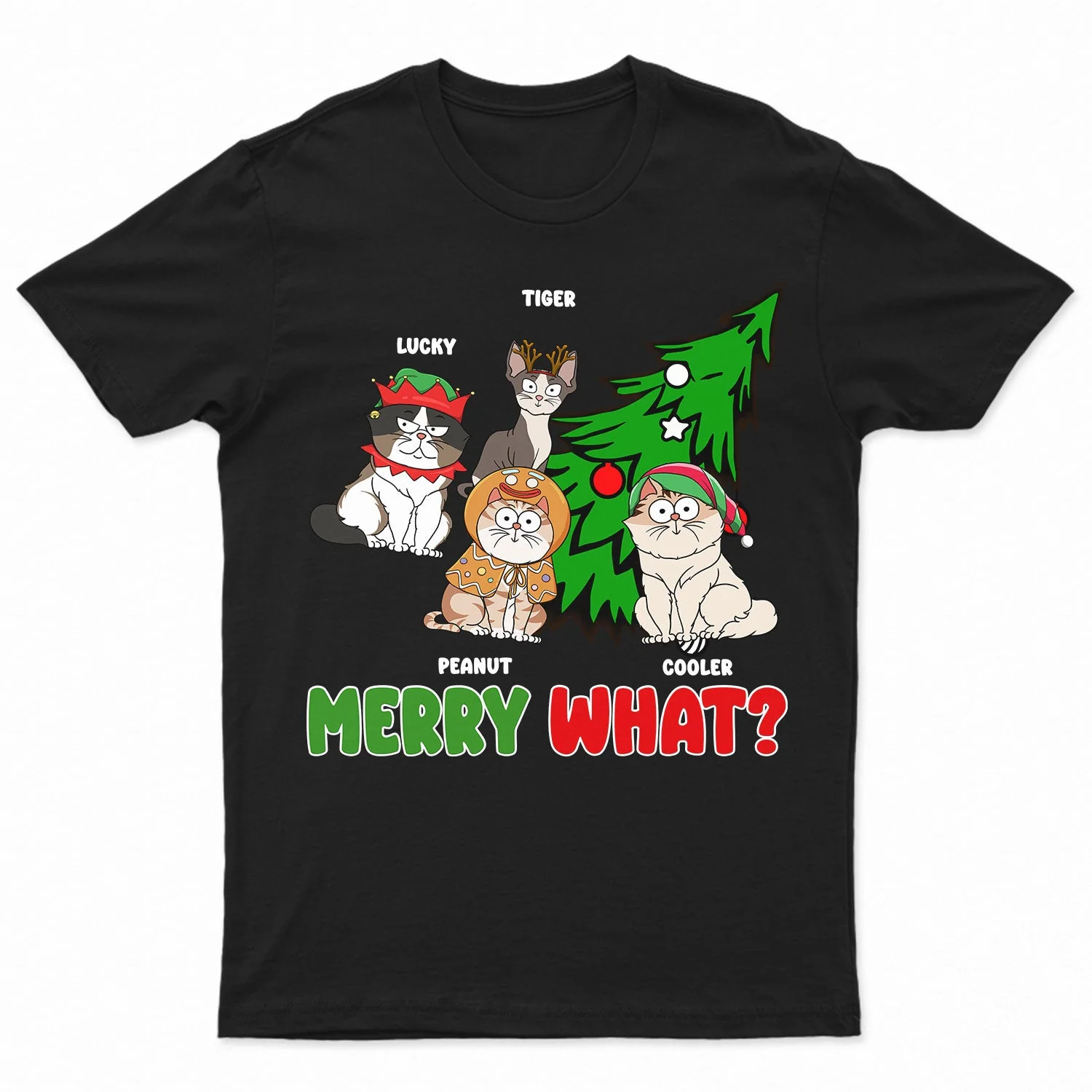 Merry What Funny Cartoon Cats - Christmas Gift For Cat Lovers - Personalized Sweatshirt - Image 4