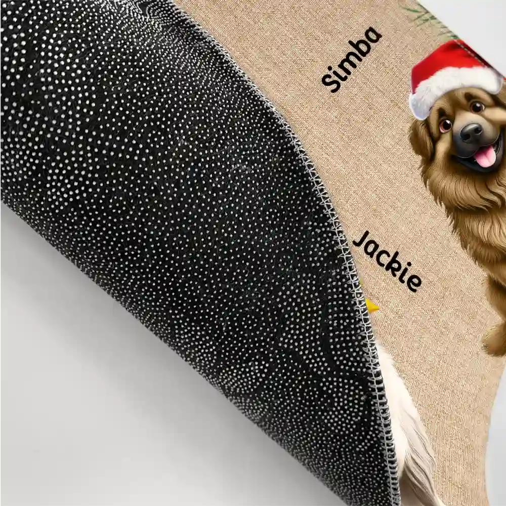 Merry Woofmas Christmas 3D Effect Dog - Personalized Doormat - Image 3