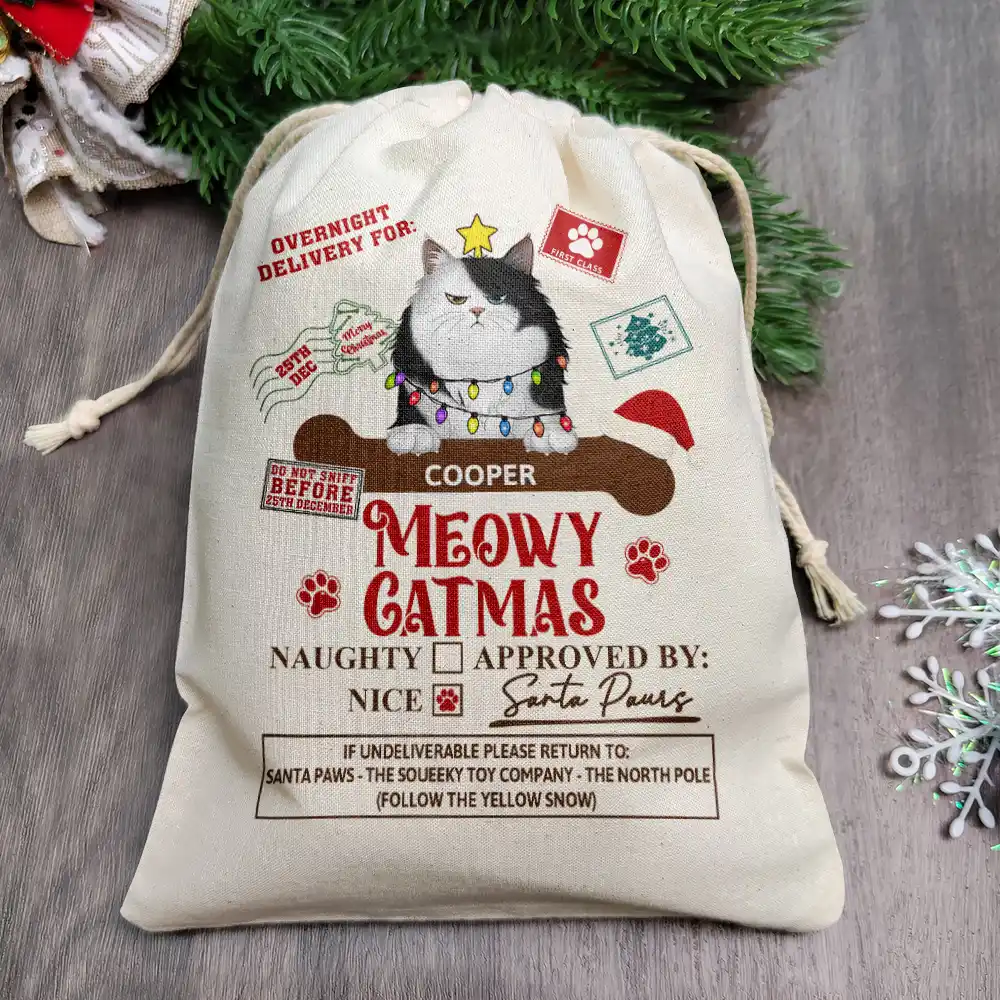 Merry Woofmas Meowy Catmas - Personalized Favor Bag - Image 2