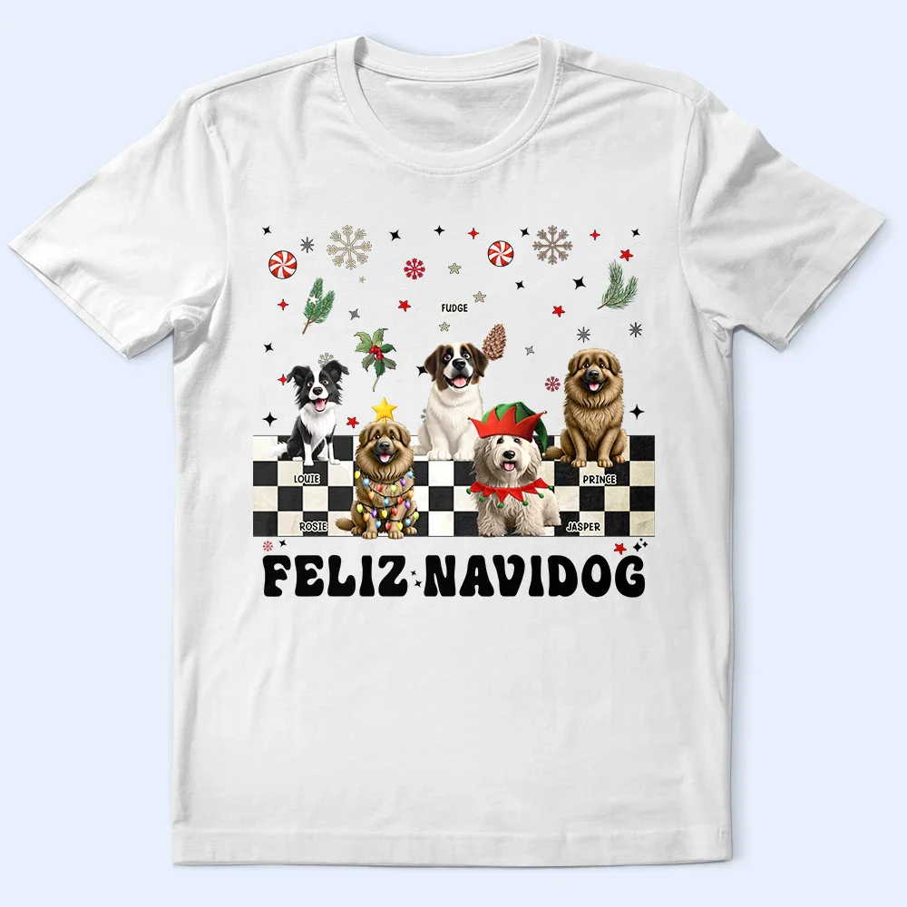 Merry Woofmas Retro - Personalized T Shirt - Image 2