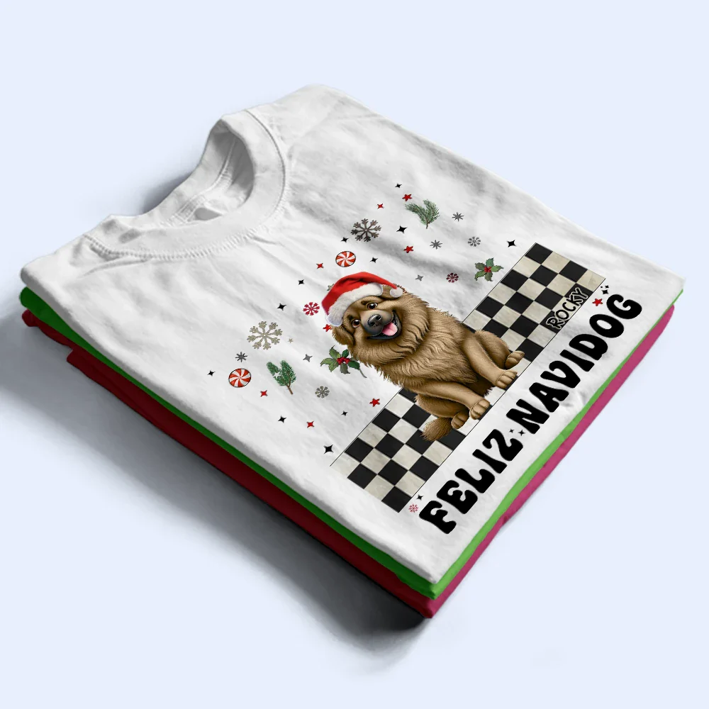 Merry Woofmas Retro - Personalized T Shirt - Image 3