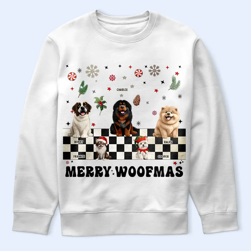 Merry Woofmas Retro - Personalized T Shirt - Image 6