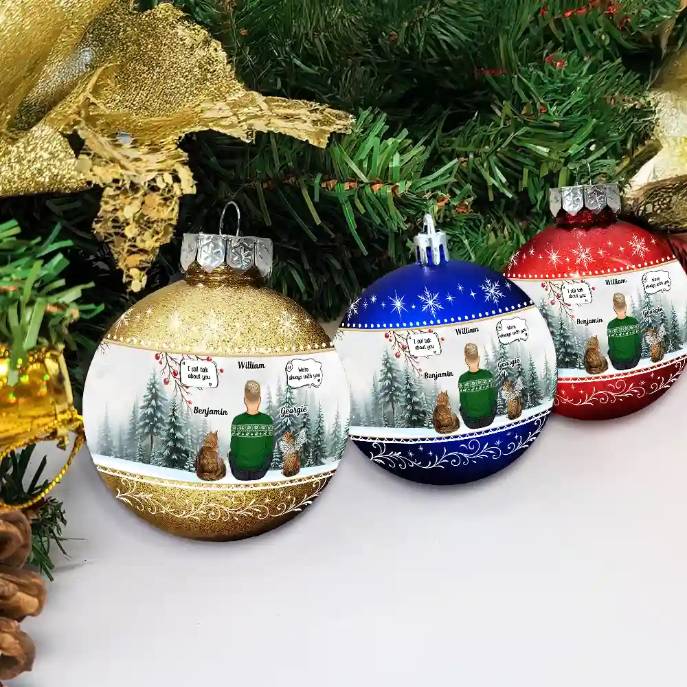 Message I Miss You - Personalized Ball Ornament - Image 4