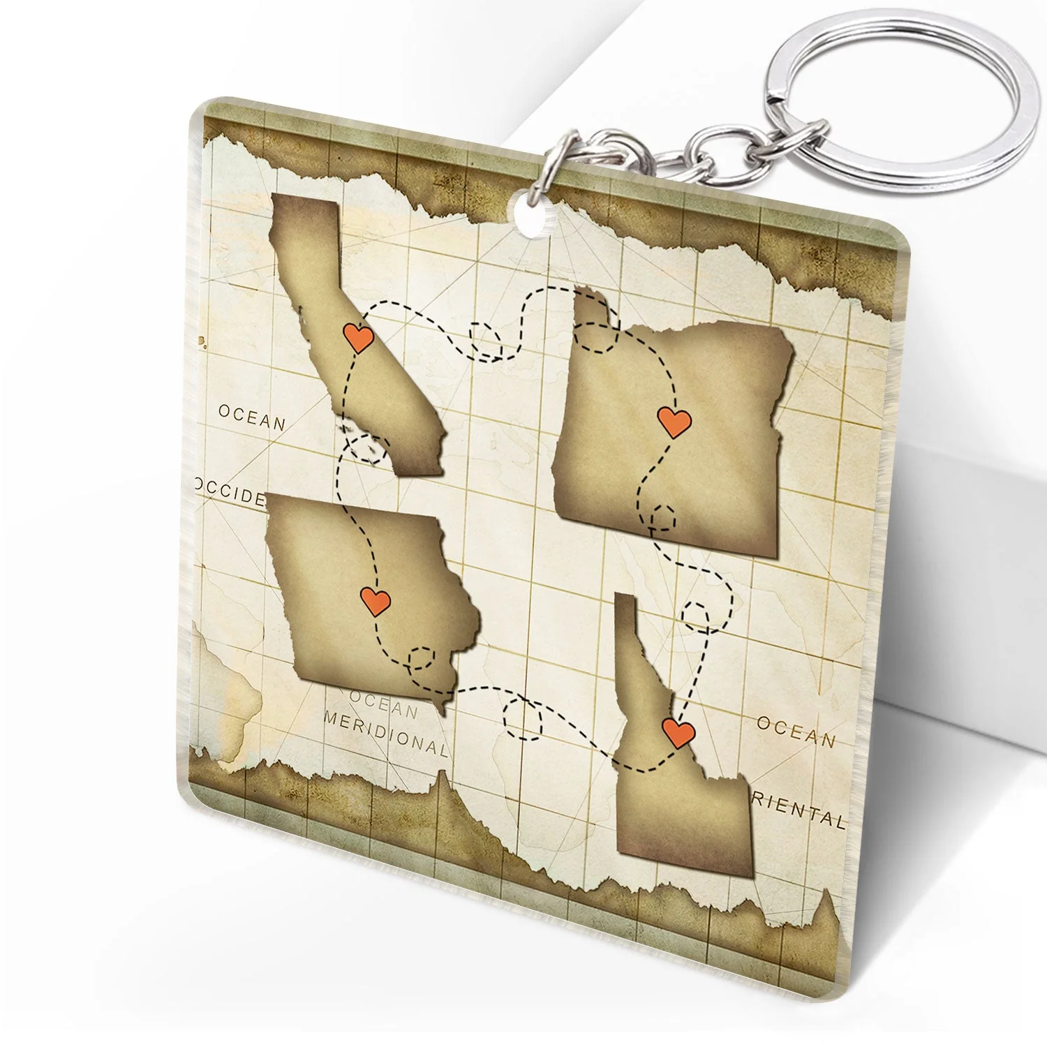 Miles Apart But Close At Heart - Birthday, Going Away Gifts For Besties, Siblings, Sisters, Brothers - Personalized Custom Acrylic Keychain - Image 2