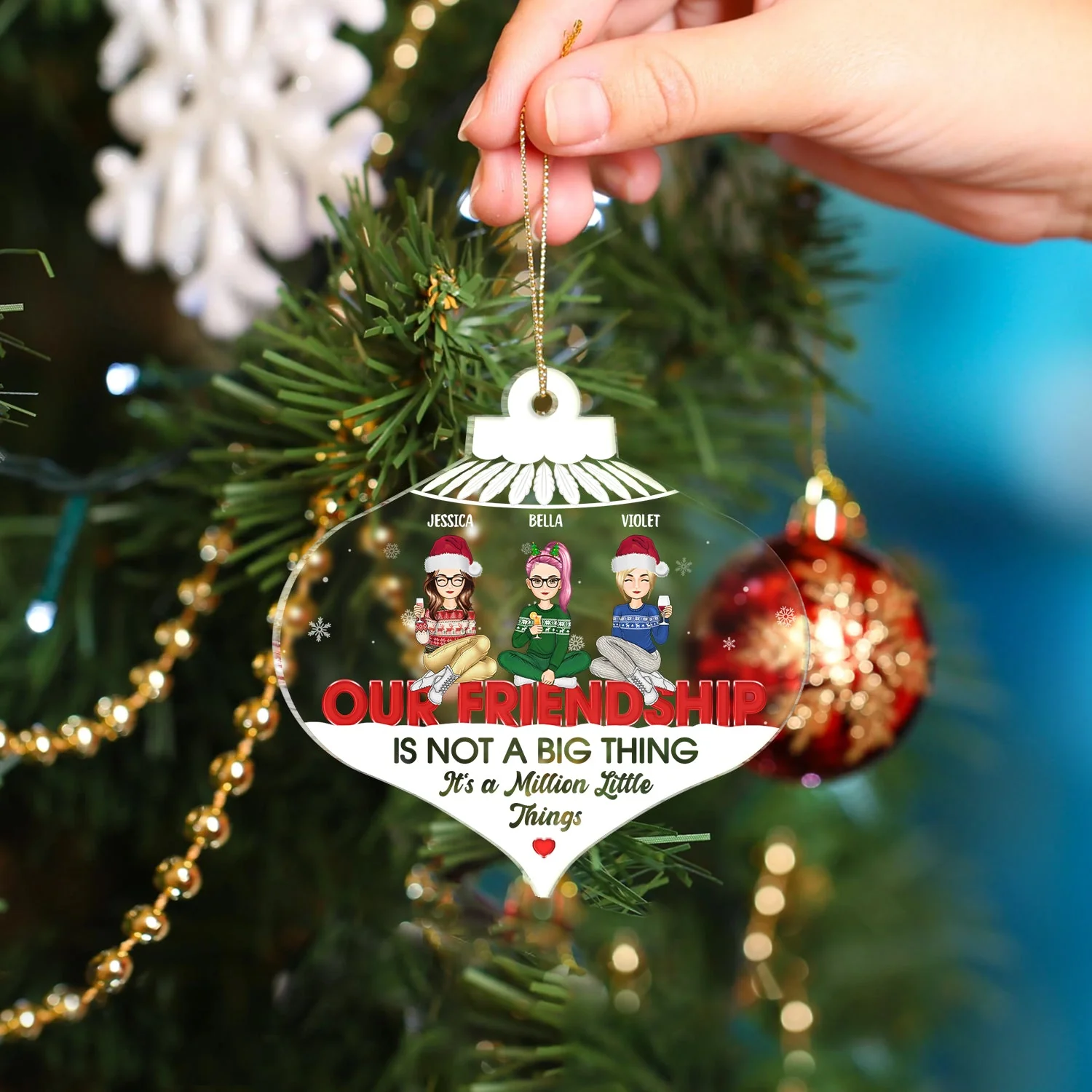 Million Little Things - Christmas Gift For Bestie - Personalized Custom Shaped Acrylic Ornament - Image 4