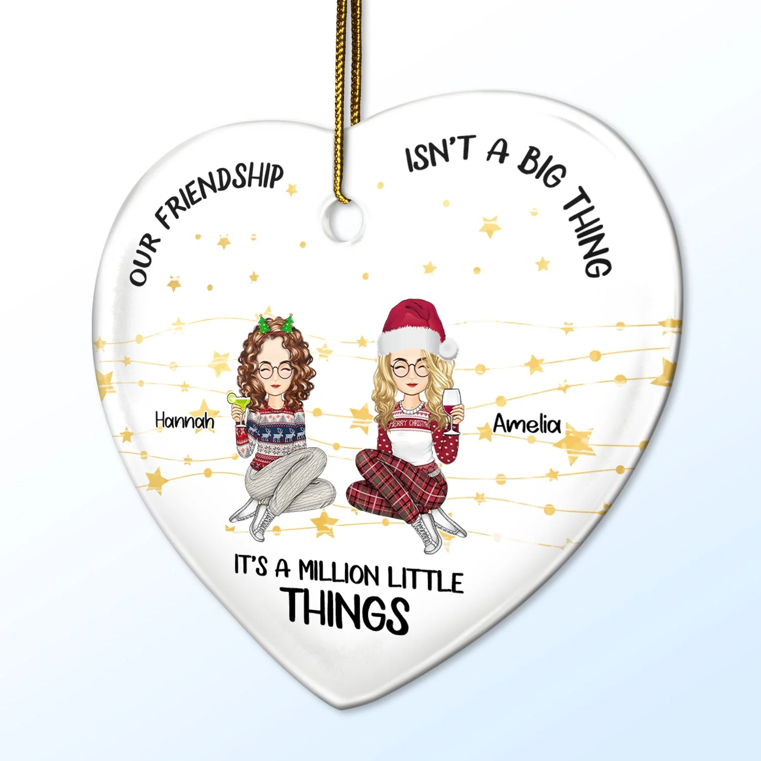 Million Little Things - Christmas Gift For Bestie - Personalized Heart Ceramic Ornament - Image 2