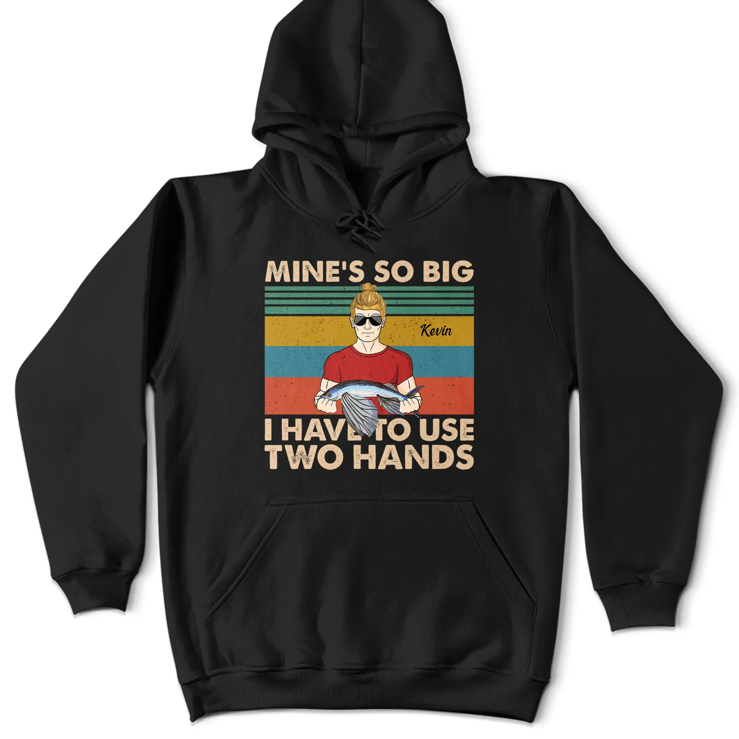 Mine Is So Big I Have To Use - Gift For Fishing Lovers - Personalized Custom T Shirt - Image 4