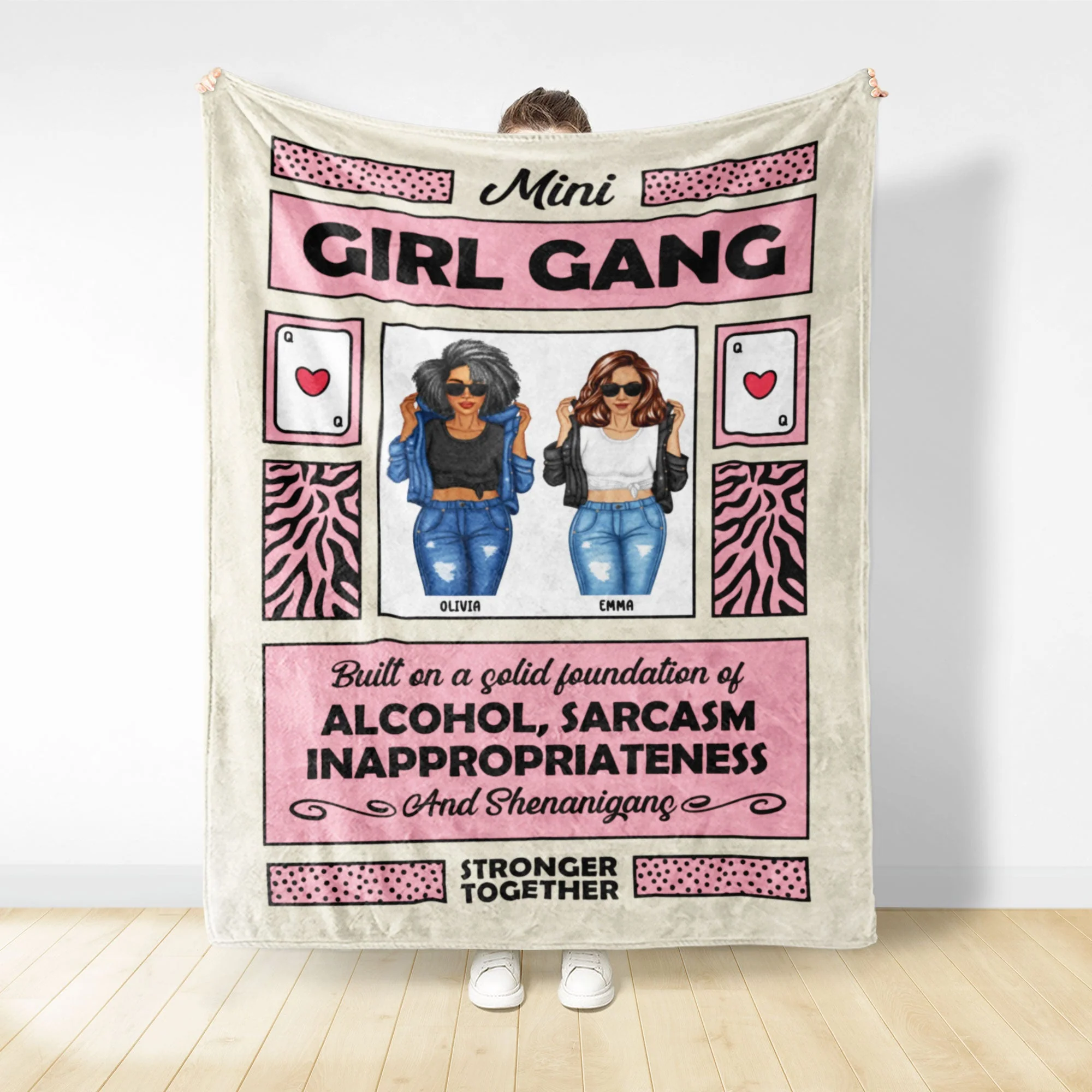 Mini Girl Gang - Gift For Sisters And Best Friends - Personalized Fleece Blanket - Image 2