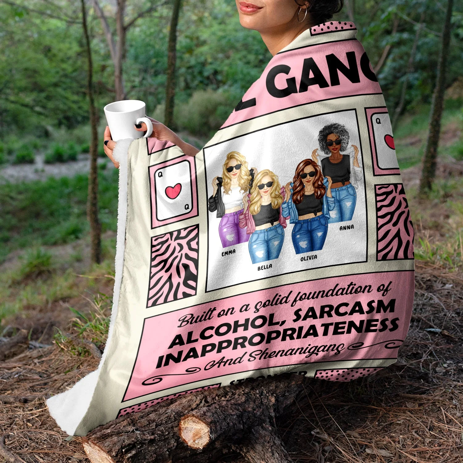 Mini Girl Gang - Gift For Sisters And Best Friends - Personalized Fleece Blanket - Image 3