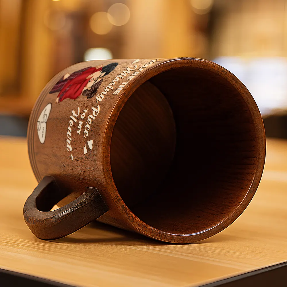 Missing Piece To My Heart - Personalized Wooden Mug - Image 5