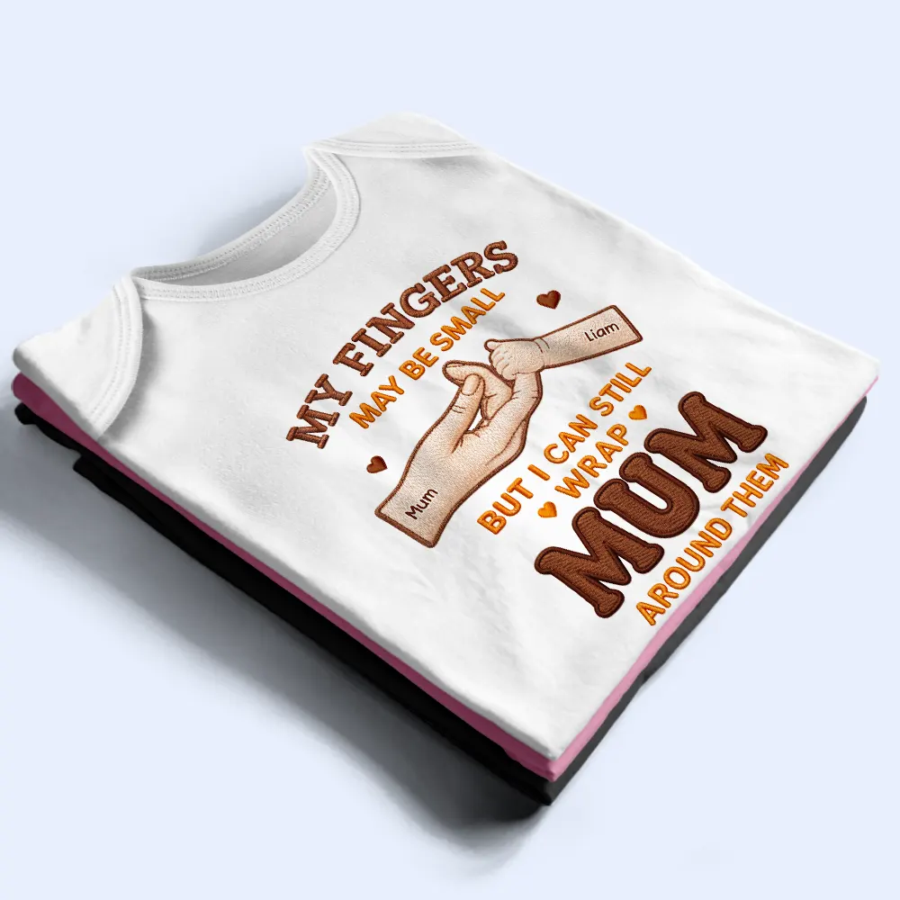 Mom Dad & Baby My Fingers May Be Small - Personalized Baby Onesie - Image 3