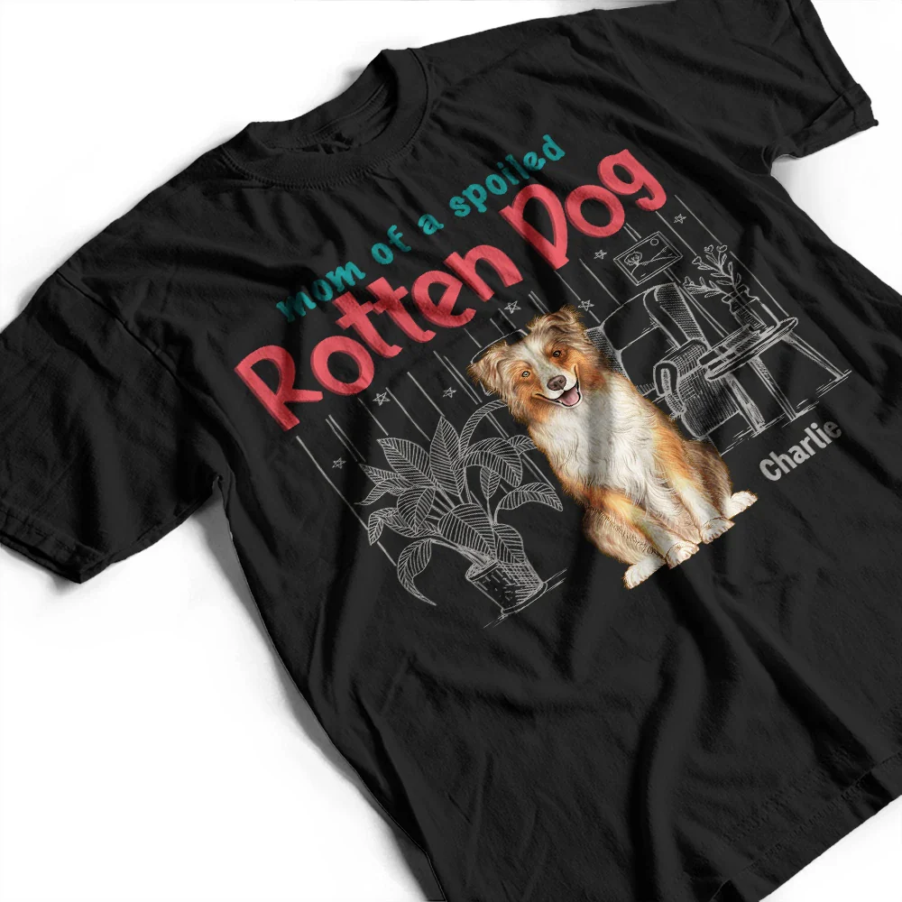 Mom Dad Of A Spoiled Rotten Cat Dog - Personalized T Shirt - Image 4