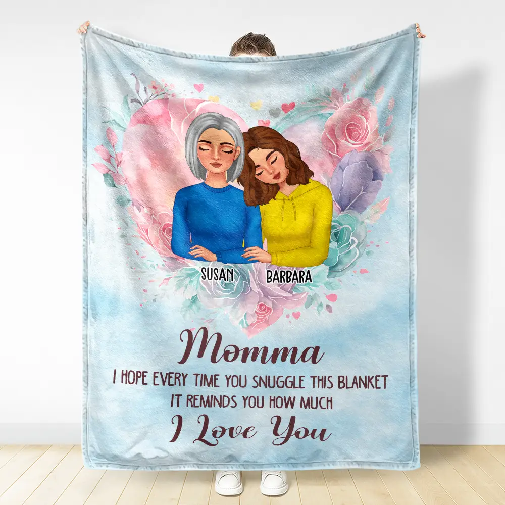 Mom Daughter I Hope Every Time You Snuggle - Personalized Fleece Blanket, Sherpa Blanket - Image 3