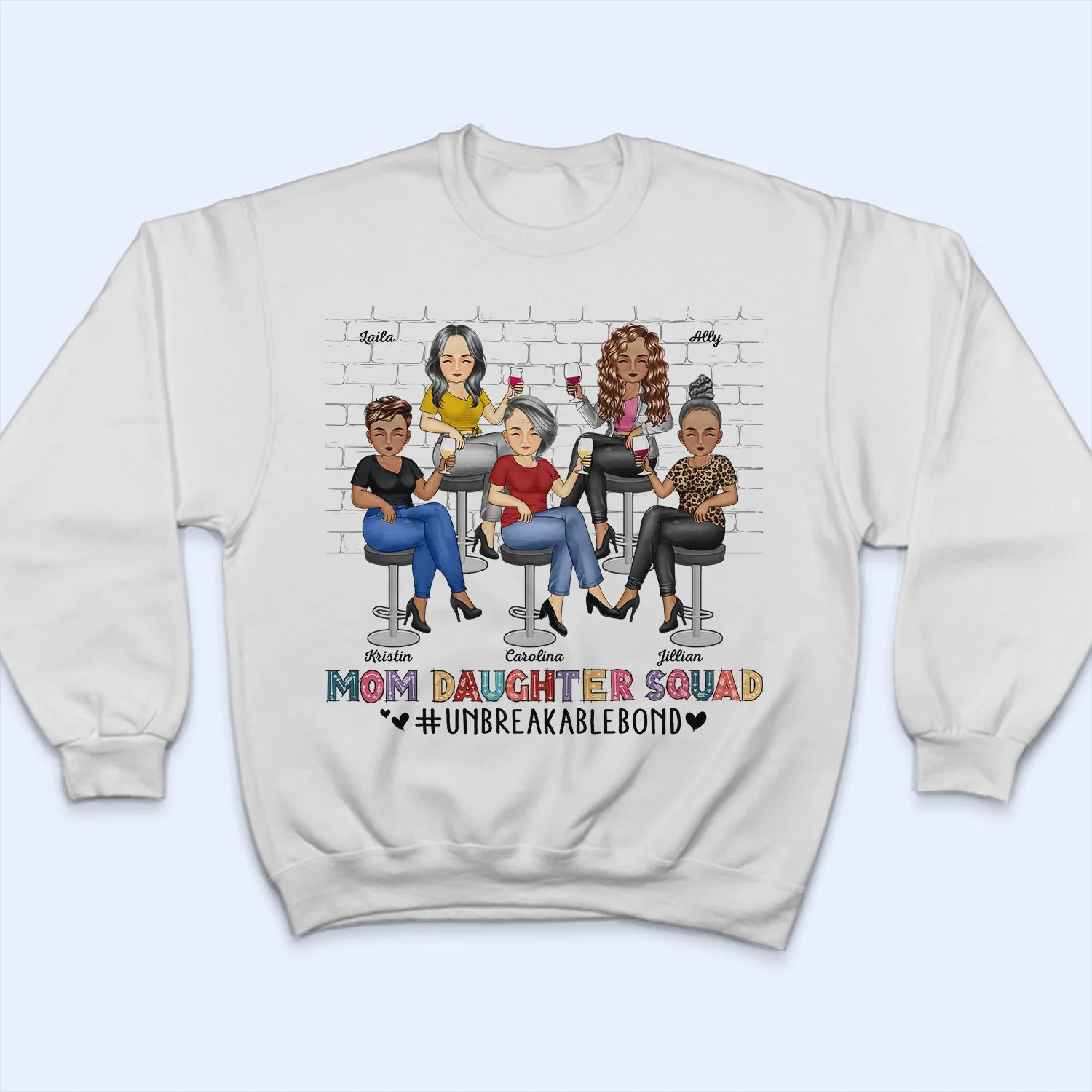 Mom Daughter Squad Unbreakable Bond - Birthday, Loving Gift For Mother, Mama, Grandma, Grandmother - Personalized Custom T Shirt - Image 5