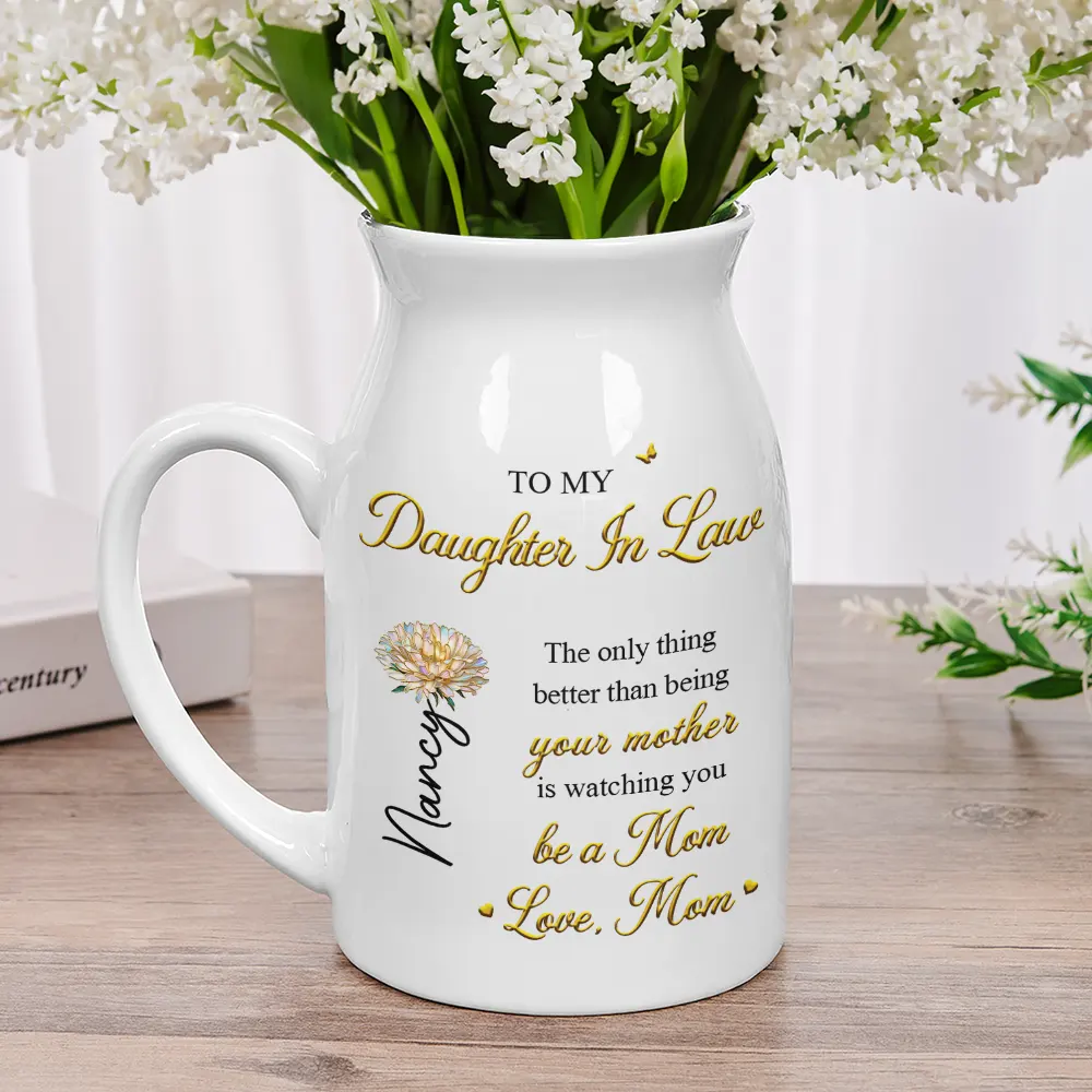 Mom Daughter The Only Thing Better Than Being Your Mother - Personalized Ceramic Flower Vase - Image 2