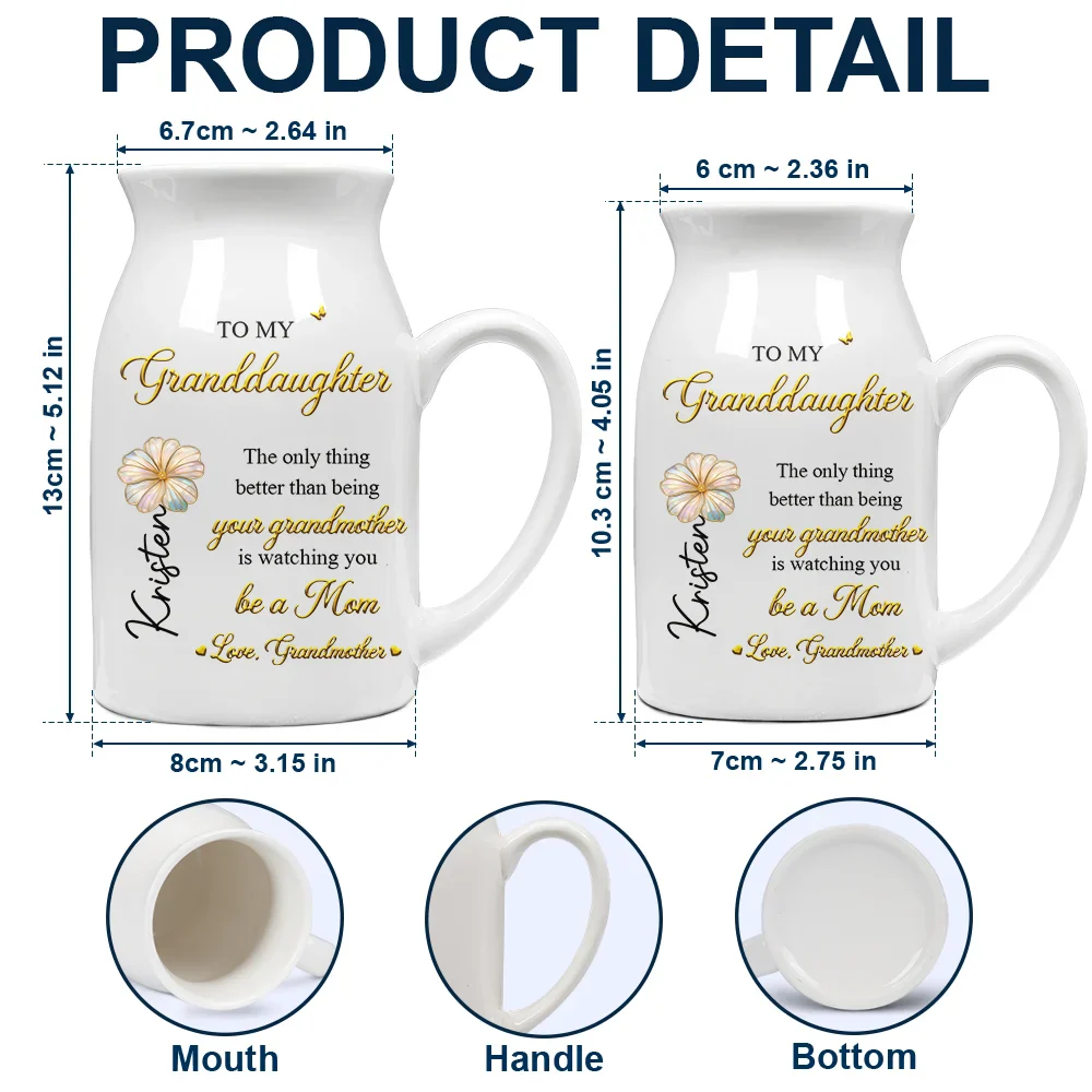 Mom Daughter The Only Thing Better Than Being Your Mother - Personalized Ceramic Flower Vase - Image 4