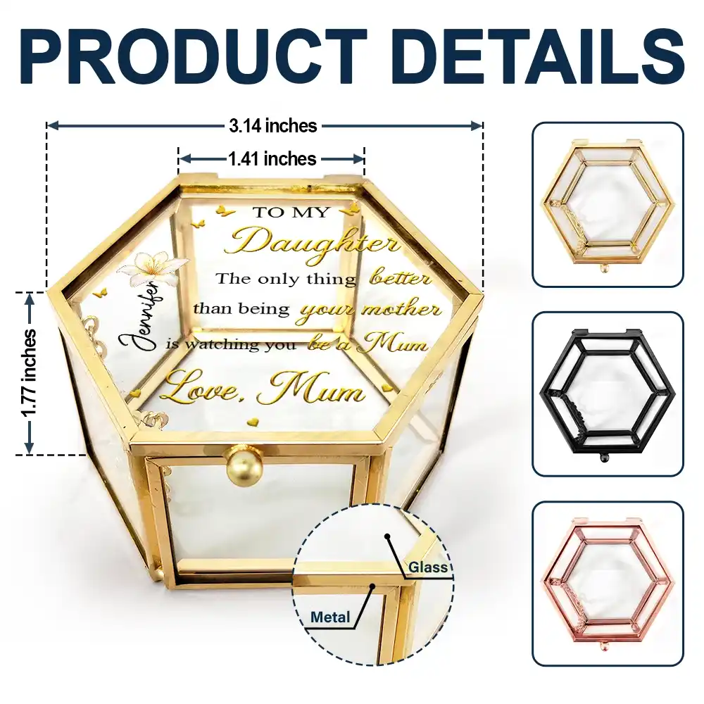 Mom Daughter The Only Thing Better Than Being Your Mother - Personalized Glass Jewelry Box - Image 6