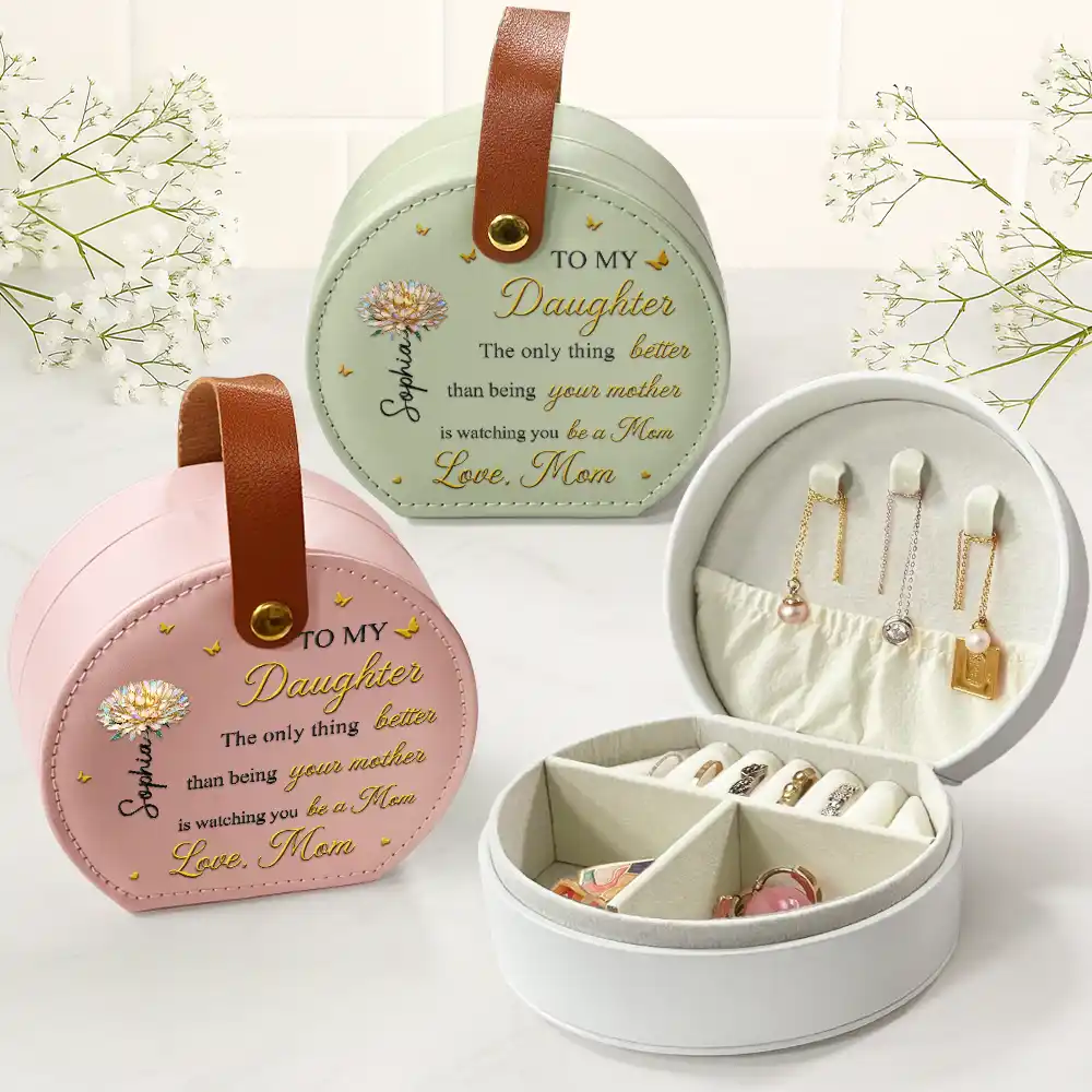 Mom Daughter The Only Thing Better Than Being Your Mother - Personalized Jewelry Box With Handle - Image 2