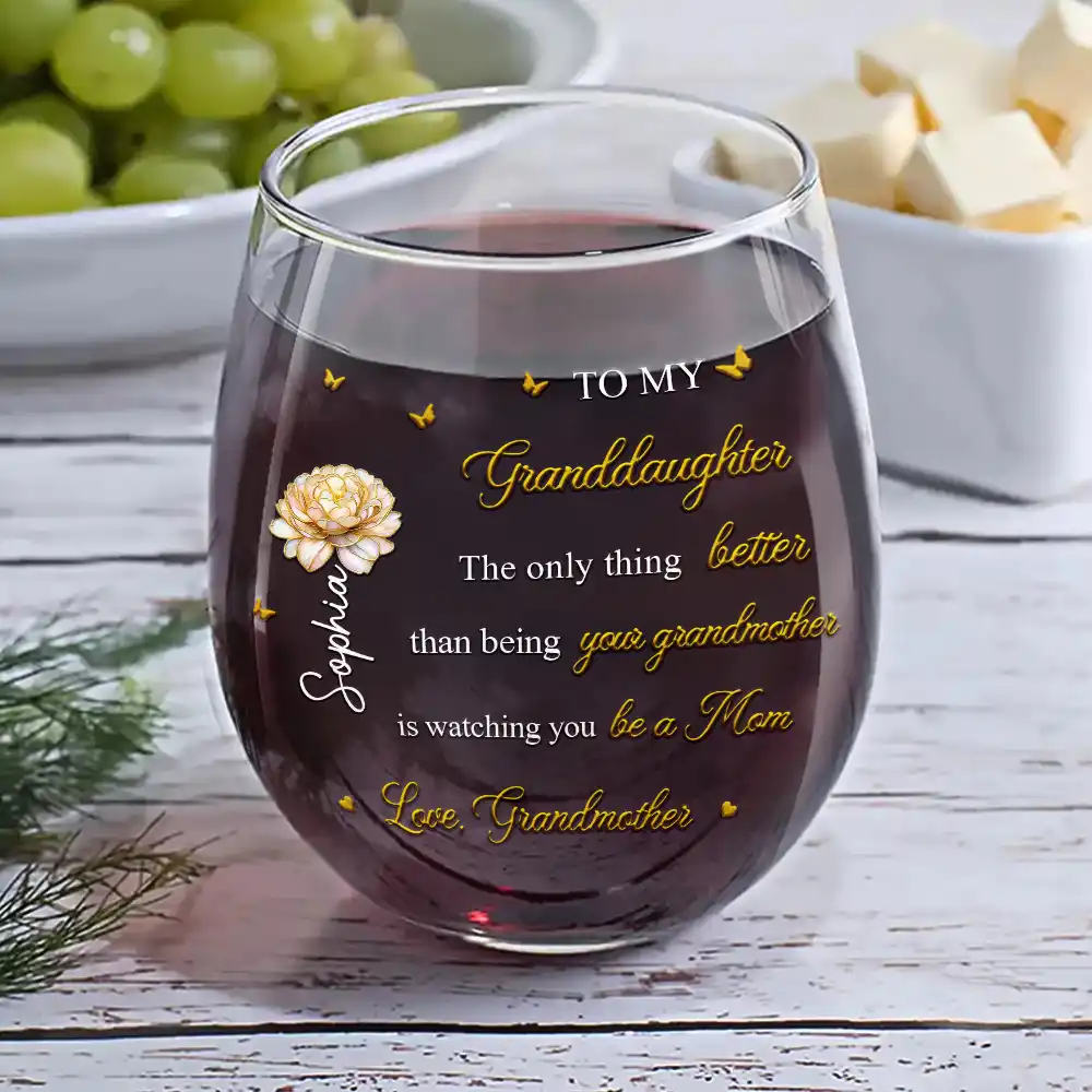 Mom Daughter The Only Thing Better Than Being Your Mother - Personalized Stemless Wine Glass - Image 6