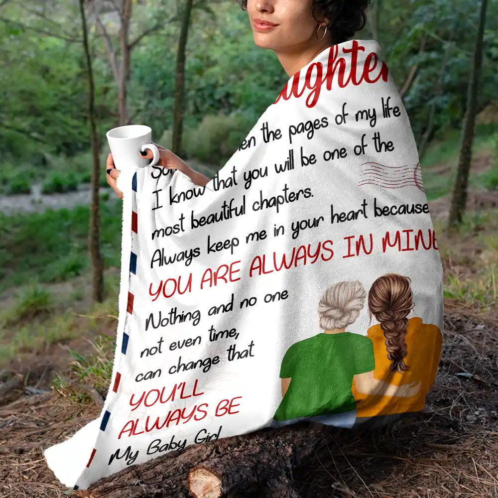 Mom Daughter You'll Always Be My Baby Girl - Personalized Fleece Blanket, Sherpa Blanket - Image 5