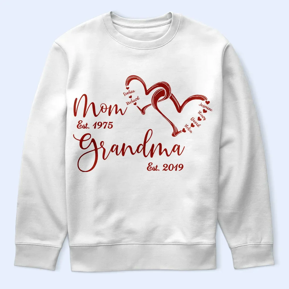 Mom Est Grandma Est - Personalized T Shirt - Image 5