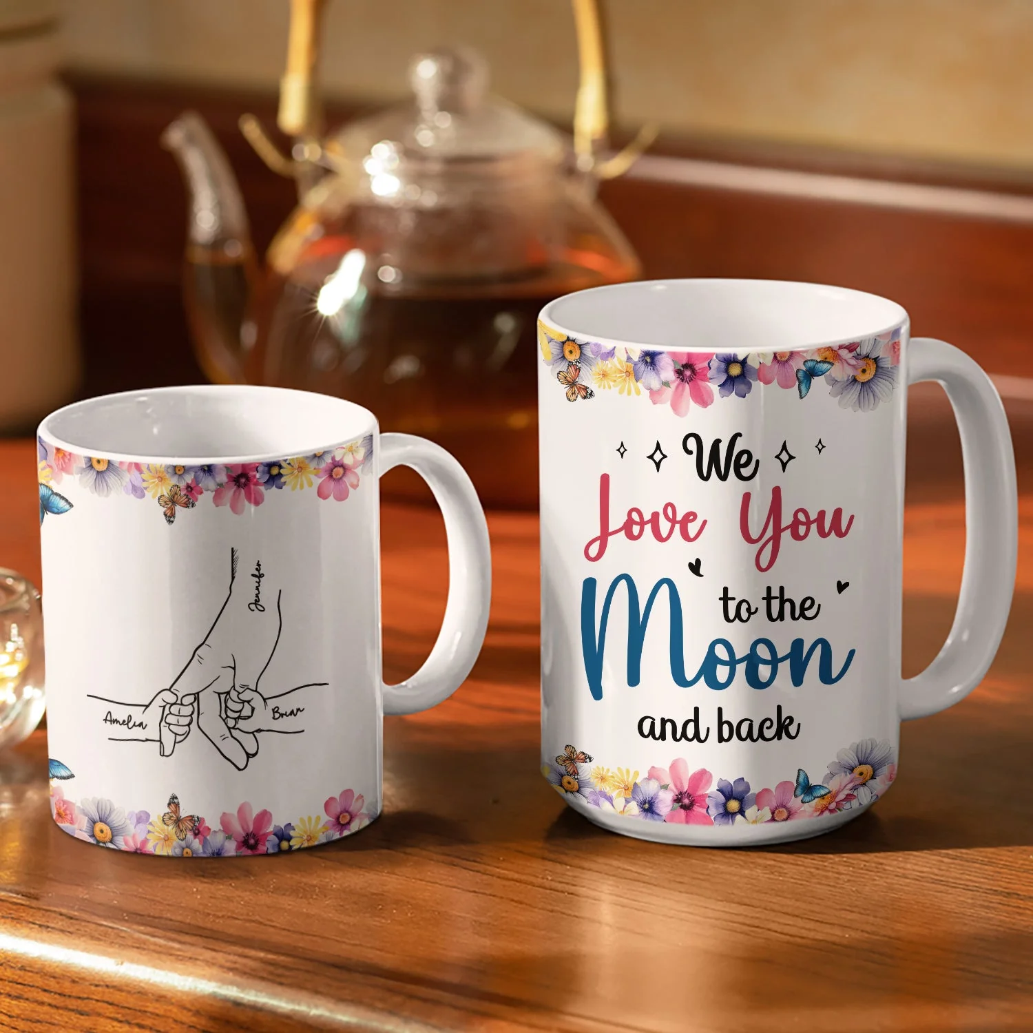 Mom Grandma Everything We Are - Gift For Mother, Grandmother - Personalized White Edge-to-Edge Mug - Image 3