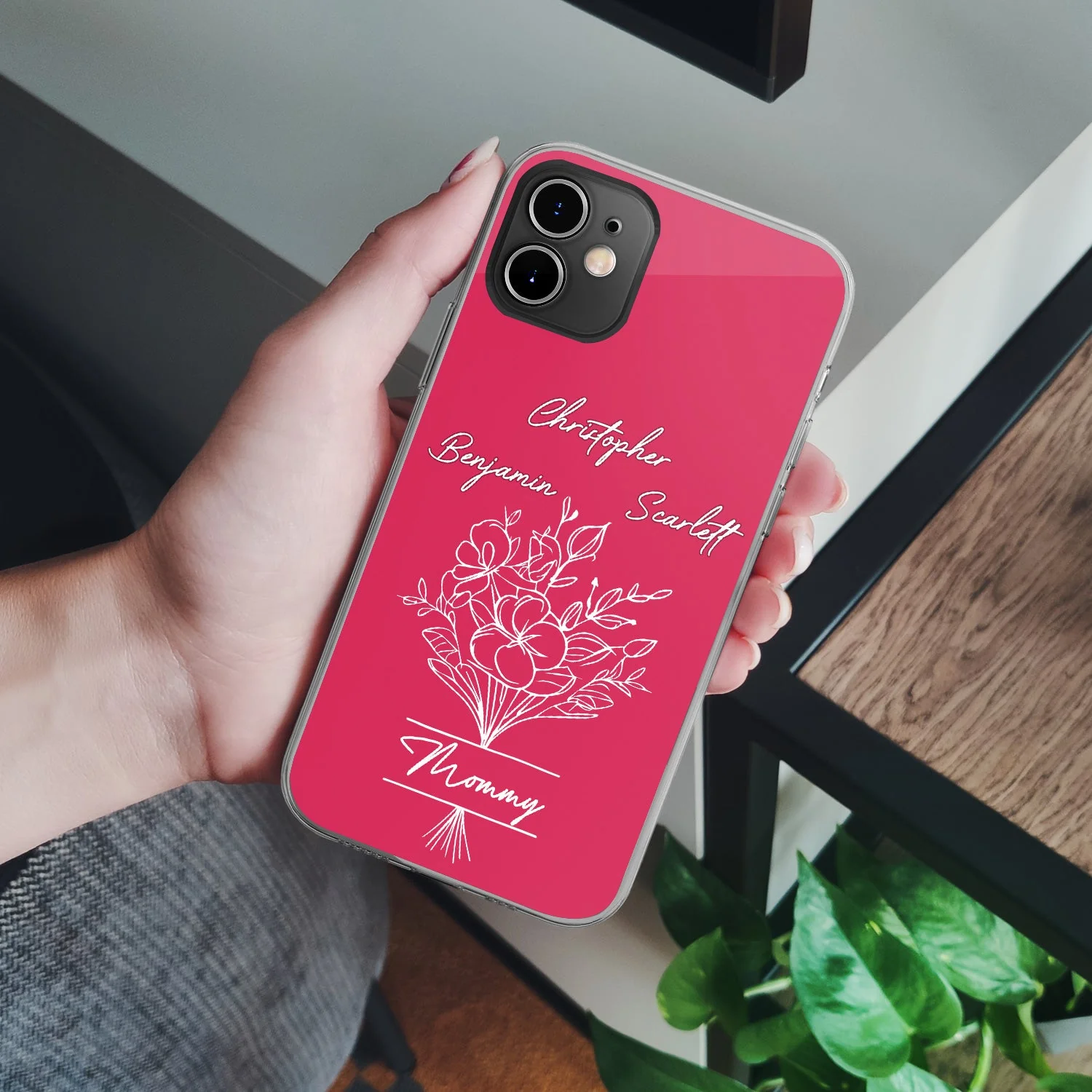 Mom Grandma Flower - Gift For Mother, Grandmother - Personalized Clear Phone Case - Image 4