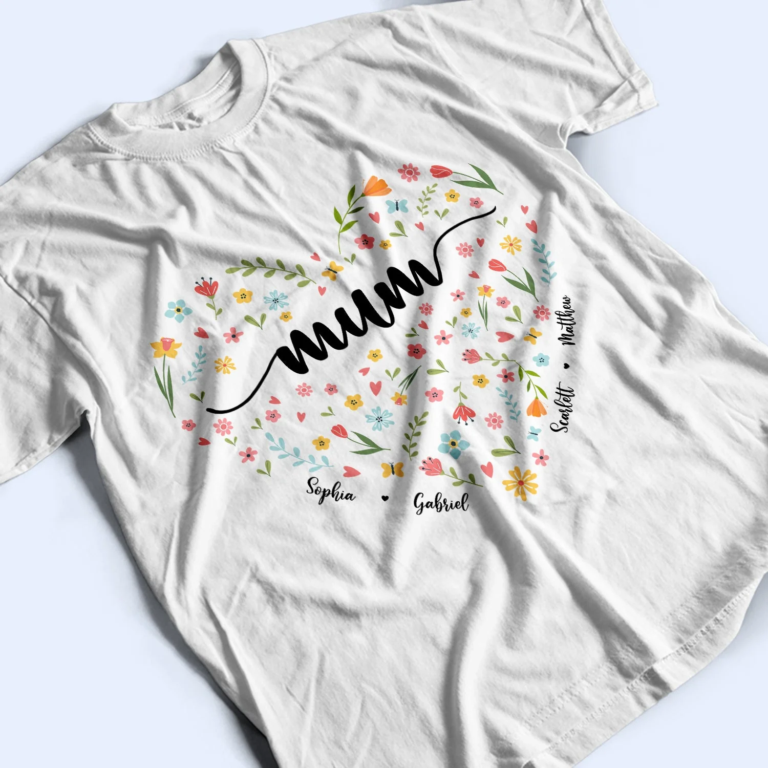 Mom Grandma Flowers - Gift For Mother, Grandmother - Personalized T Shirt - Image 3