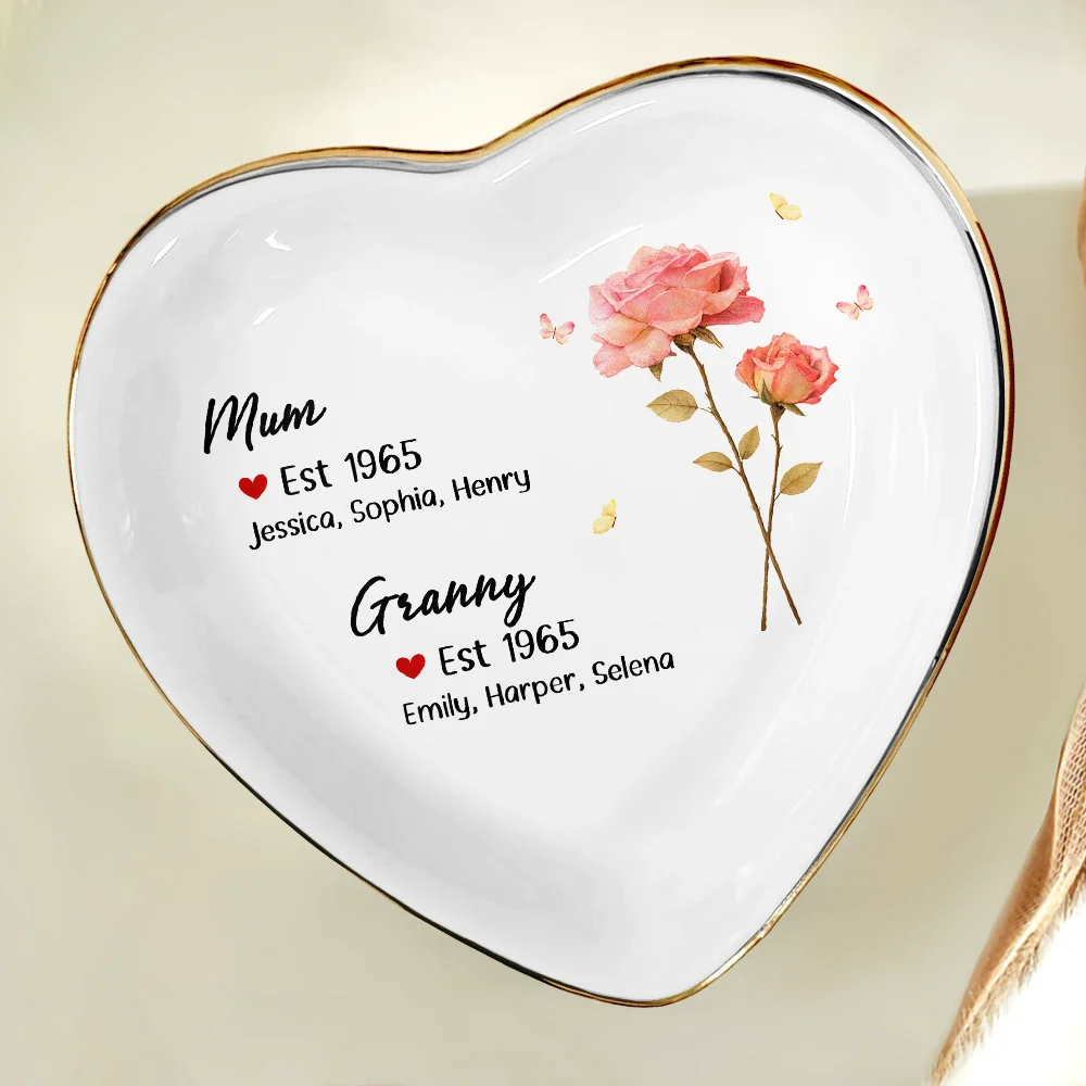 Mom Grandma Great Grandma Birth Month Flower - Personalized Ring Dish - Image 5