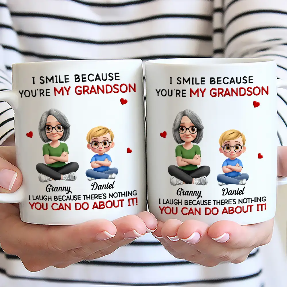Mom Grandma I Smile Because You Are My Daughter Son - Personalized Mug - Image 2