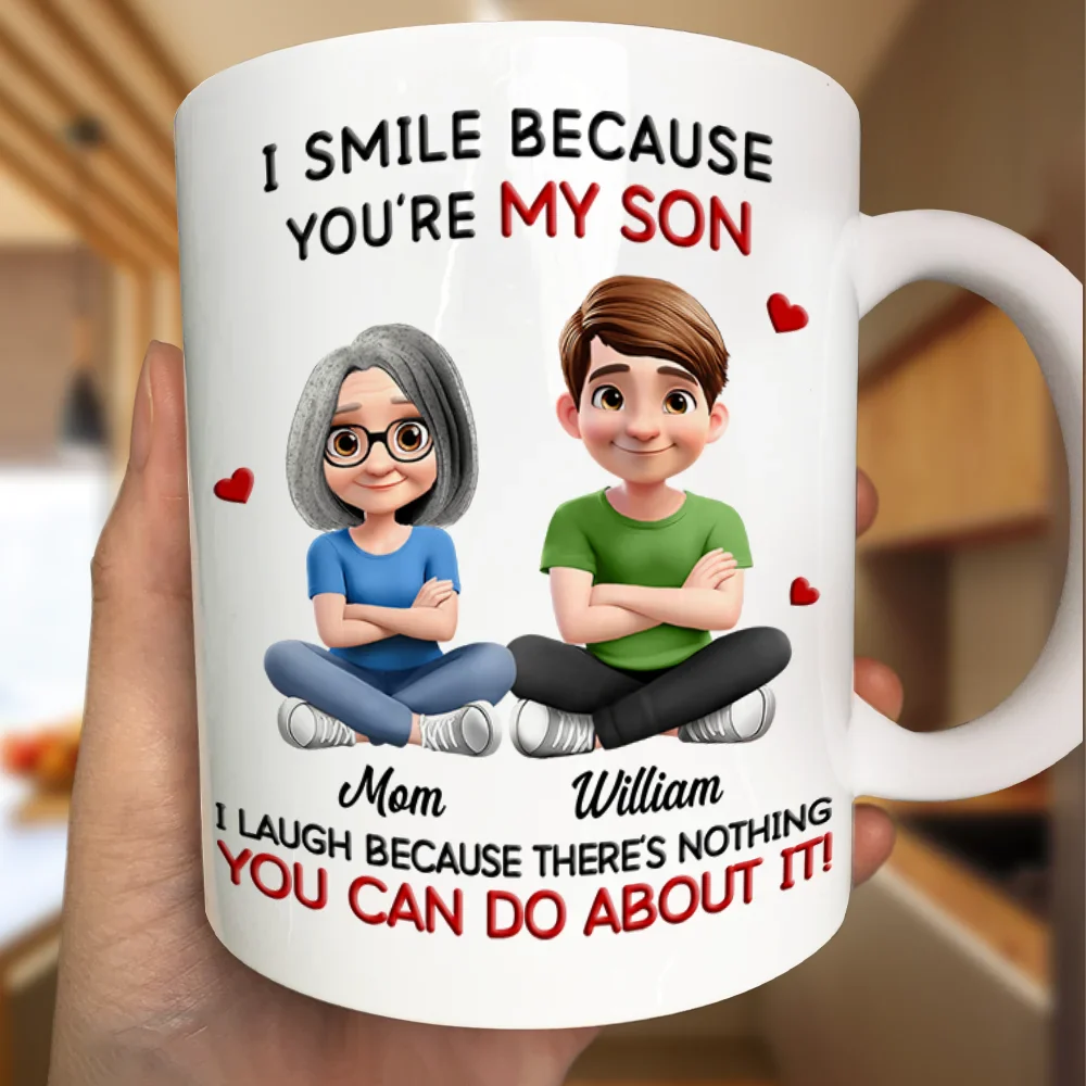 Mom Grandma I Smile Because You Are My Daughter Son - Personalized Mug - Image 3
