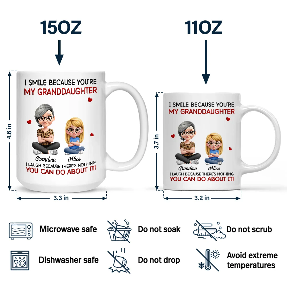 Mom Grandma I Smile Because You Are My Daughter Son - Personalized Mug - Image 4