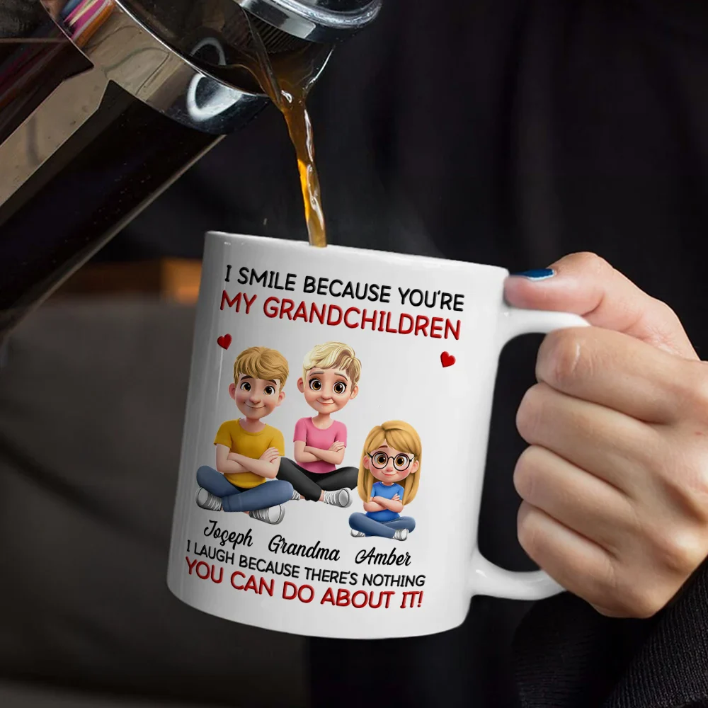 Mom Grandma I Smile Because You Are My Daughters Sons Grandkids - Personalized Mug - Image 5