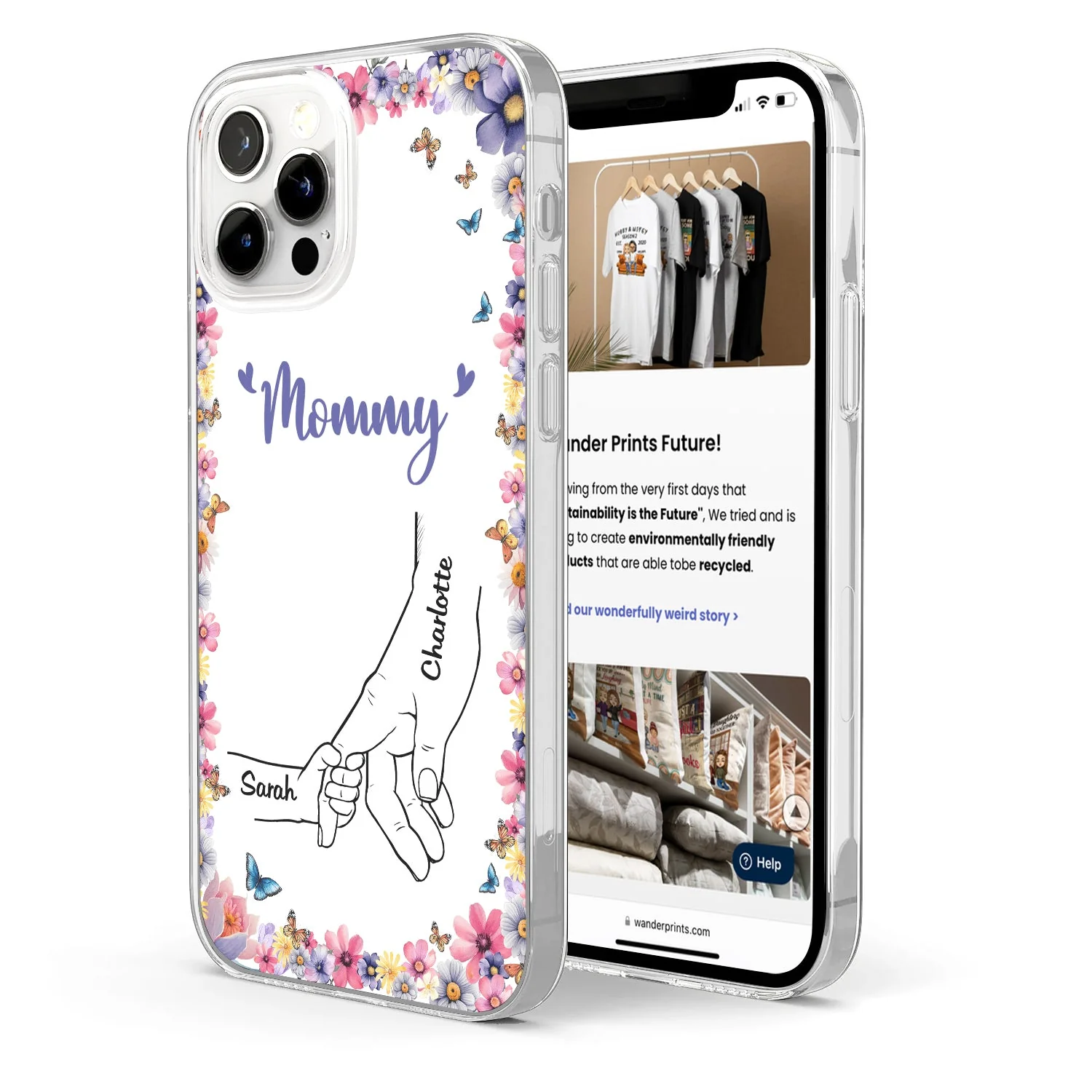 Mom Grandma Kids Hand In Hand - Gift For Mother, Grandmother - Personalized Clear Phone Case - Image 2