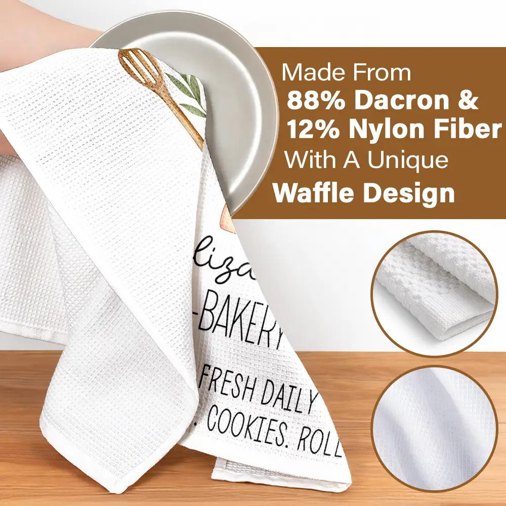 Mom Grandma Kitchen Cooking For Love - Personalized Kitchen Towel - Image 4